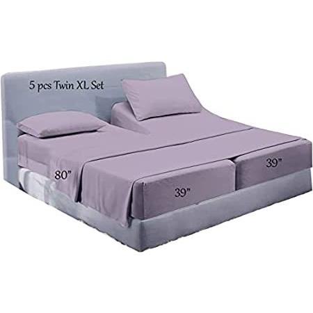 Split Bed Sheet Set (5 Pieces) Adjustable Bed Sheets - 100% Egyptian Cotton＿並行輸入品