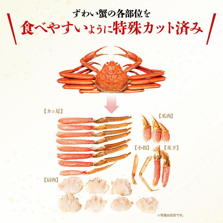 カニ ポーション かに 1.2kg 蟹 生食可  ズワイガニ カット済み カニ 特大 600g 総重量700g ×2 生ずわい蟹 かに鍋 焼き蟹 爆買 | 食の達人 | 05