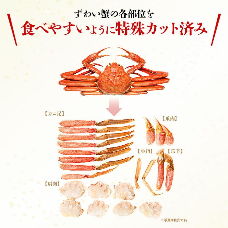 カニ ポーション 2.4kg 蟹 生食可 ズワイガニ カット済み カニ 特大 600g 総重量700g ×4 生ずわい蟹 かに鍋 焼き蟹 爆買 | 食の達人 | 06