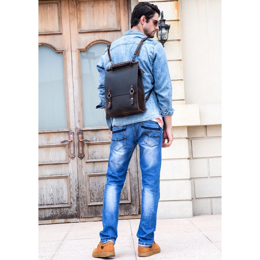 リュックサック メンズ リュック 本革ファション リュックサック レザー レディース バックパック レッド ガールズ 男女兼用 A4サイズ対応 手提げバッグ 軽量 |  | 10