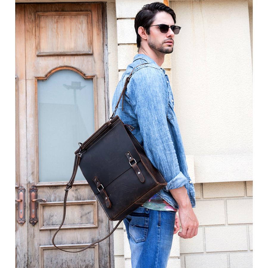 リュックサック メンズ リュック 本革ファション リュックサック レザー レディース バックパック レッド ガールズ 男女兼用 A4サイズ対応 手提げバッグ 軽量 |  | 11