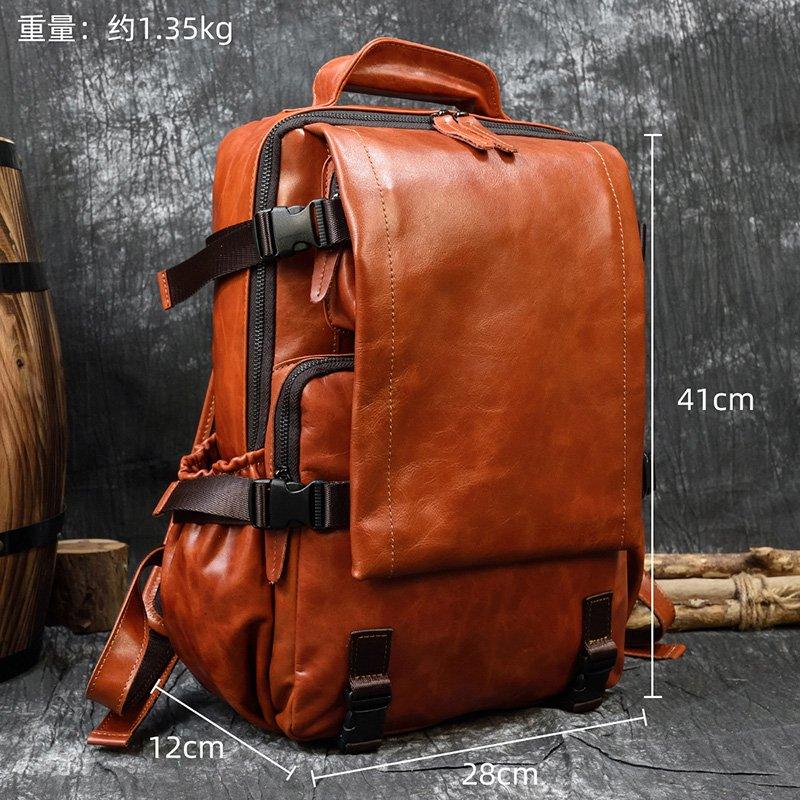 本革 リュックサック 男女兼用 オイルレザー 撥水 柔らかい 高級本革 リュック人気 メンズ バックパック 2色 アウトドア 通勤通学 林間 14インチ対応 |  | 13