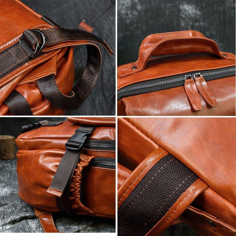 本革 リュックサック 男女兼用 オイルレザー 撥水 柔らかい 高級本革 リュック人気 メンズ バックパック 2色 アウトドア 通勤通学 林間 14インチ対応 |  | 03