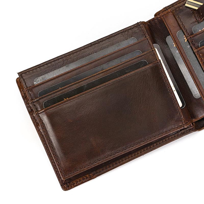 本革財布 メンズ レディース 高品質 二つ折り コンパクト 大容量 カード収納 12cm×10cm×2cm ヴィンテージ風 プレゼントに最適 |  | 17