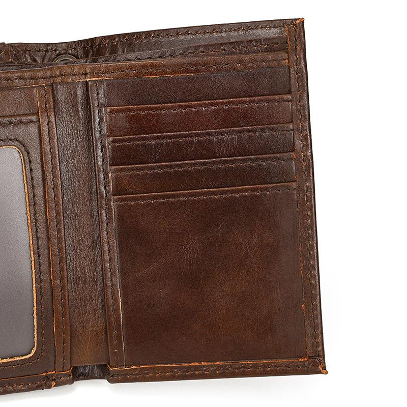本革財布 メンズ レディース 高品質 チェーン付き三つ折り 大容量 カード収納 14cm×10cm×2cm ヴィンテージ風 カジュアル ブラウン ブラック ギフトに最適 |  | 15