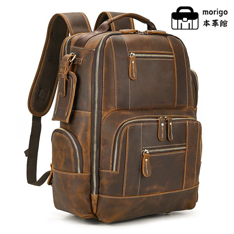 高品質本革バックパック 多機能 大容量 メンズ レディース ビジネス リュック 旅行 通勤通学 ヴィンテージ風 耐久性抜群 おしゃれ ブラウン | 