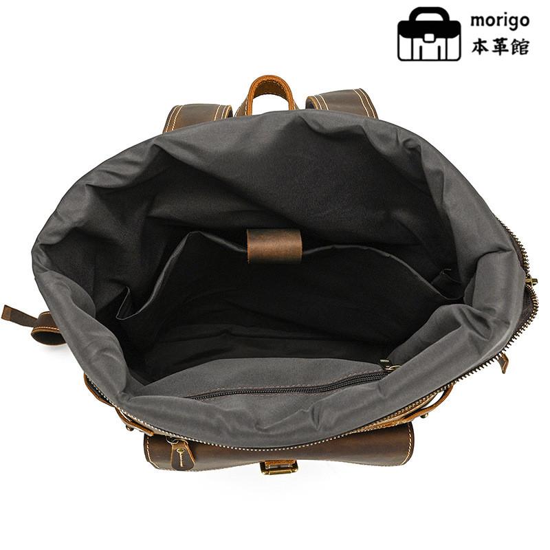 本革 リュックサック ロールトップバックパック 大容量 メンズ レディース 多機能 耐久性抜群 旅行 ビジネス アウトドア用 ヴィンテージ |  | 03