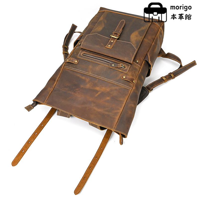 本革 リュックサック ロールトップバックパック 大容量 メンズ レディース 多機能 耐久性抜群 旅行 ビジネス アウトドア用 ヴィンテージ |  | 04