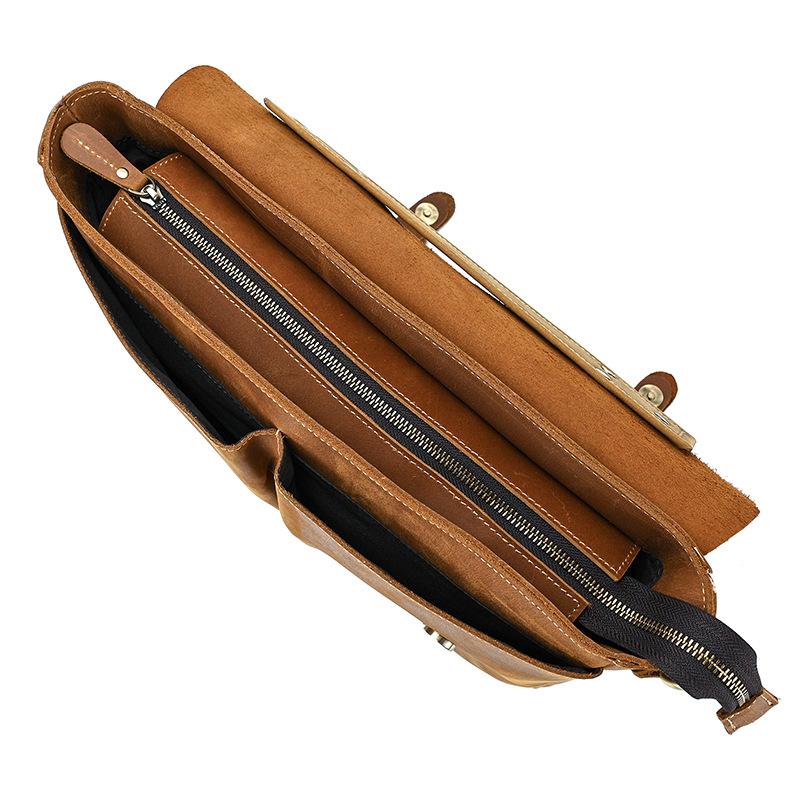 本革ビジネスバッグ メンズ ショルダー付き 2WAY レザー ブリーフケース 通勤 収納多い A4対応 斜めがけ可 仕事用 レトロデザイン |  | 10