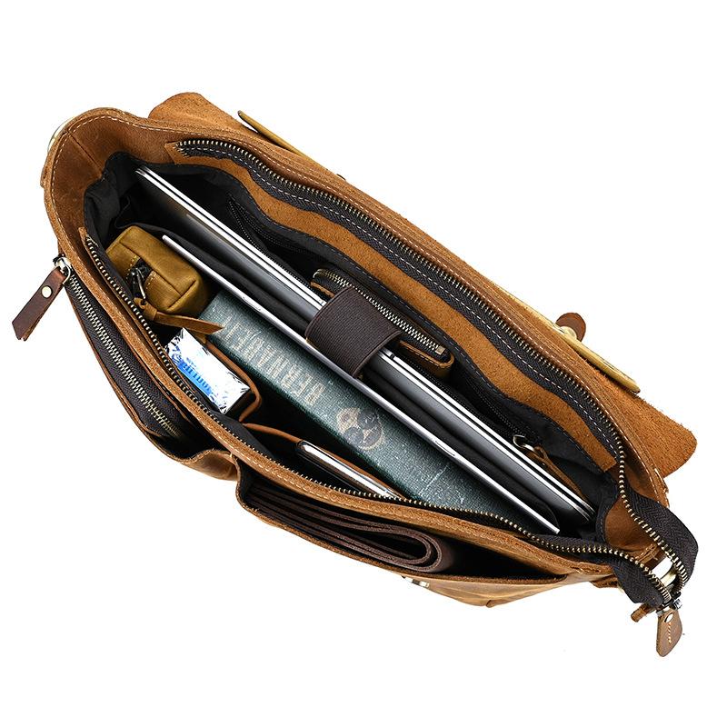 本革ビジネスバッグ メンズ ショルダー付き 2WAY レザー ブリーフケース 通勤 収納多い A4対応 斜めがけ可 仕事用 レトロデザイン |  | 14