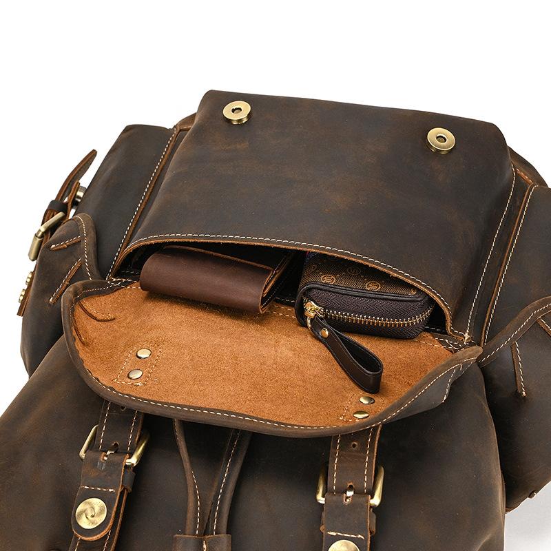 本革 リュックサック ヴィンテージレザーリュックサック 大容量 バックパック メンズ レディース ユニセックス 通勤通学 旅行用 |  | 12