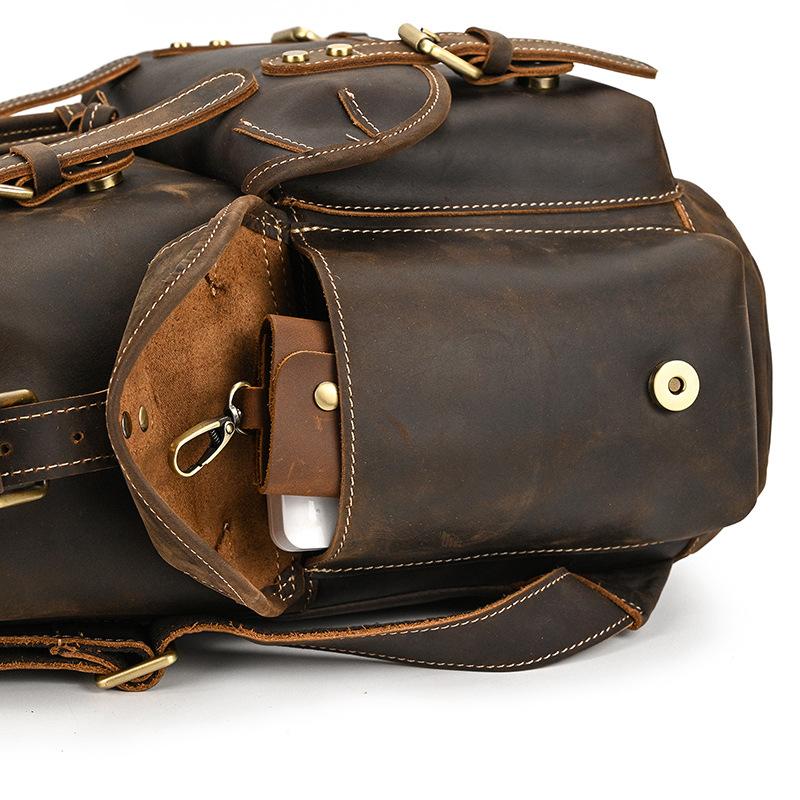 本革 リュックサック ヴィンテージレザーリュックサック 大容量 バックパック メンズ レディース ユニセックス 通勤通学 旅行用 |  | 16