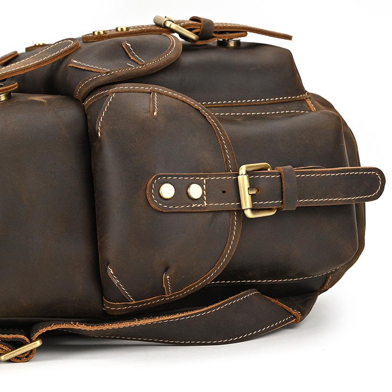 本革 リュックサック ヴィンテージレザーリュックサック 大容量 バックパック メンズ レディース ユニセックス 通勤通学 旅行用 |  | 17