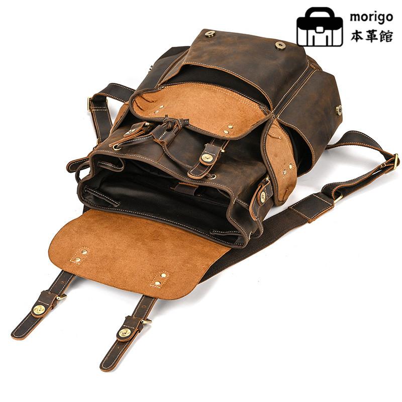 本革 リュックサック ヴィンテージレザーリュックサック 大容量 バックパック メンズ レディース ユニセックス 通勤通学 旅行用 |  | 06