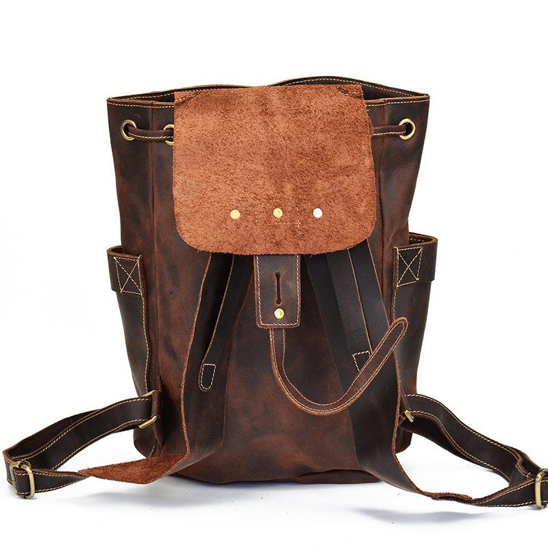本革レザー製 アンティーク風 バックパック ビンテージ 大容量 防水 メンズ レディース ユニセックス 旅行通学用 |  | 13
