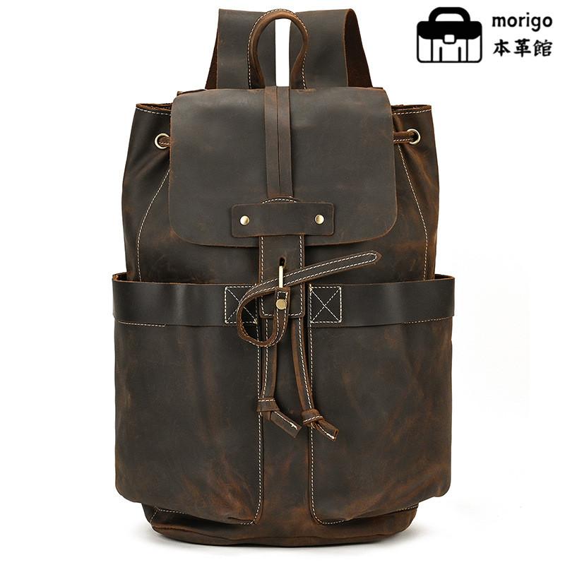 本革レザー製 アンティーク風 バックパック ビンテージ 大容量 防水 メンズ レディース ユニセックス 旅行通学用 |  | 01