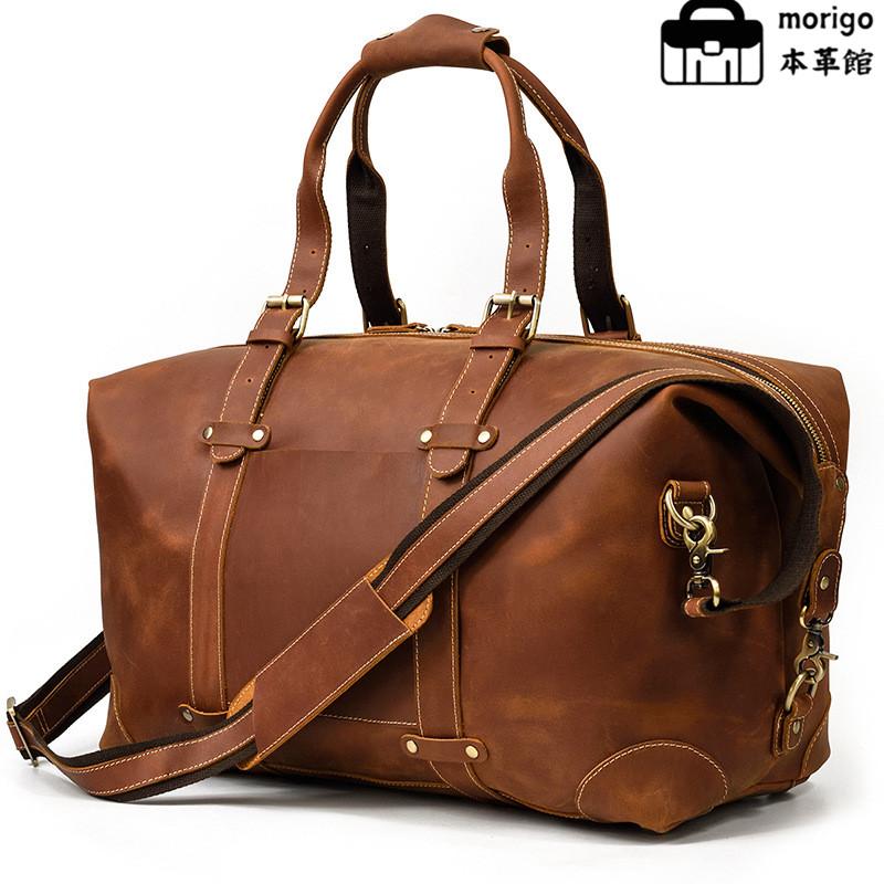 本革ボストンバッグ メンズ 旅行カバン 大容量 レザー ダッフルバッグ ショルダー付き 2WAY 1泊2日 ビジネス 出張 修学旅行 おしゃれ | 
