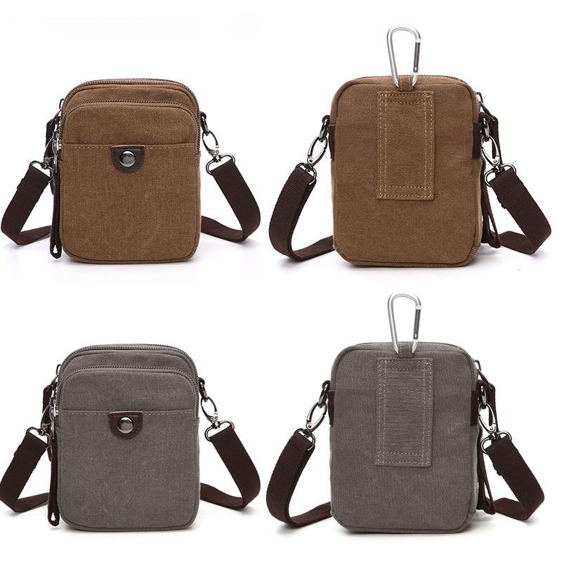 メッセンジャーバッグ 2way ミニショルダーバッグ ファスナー付き ウエストバッグ 無地 キャンバス 帆布 ズック メンズ 男女兼用 肩掛け 自転車鞄かばん 7色選 |  | 08