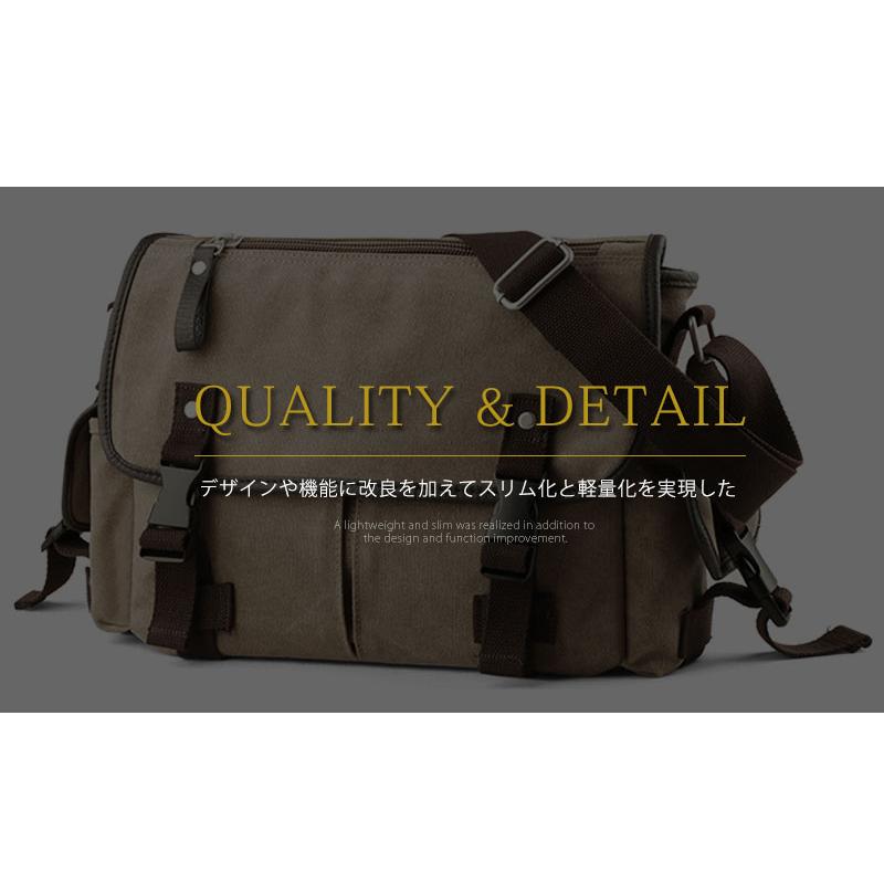 メッセンジャーバッグ ショルダーバッグ 大きめ 無地 耐久性キャンバス 帆布 ズック メンズ レディース 男女兼用 斜めがけ 自転車鞄 通学通勤 工具鞄 A4書類 |  | 03