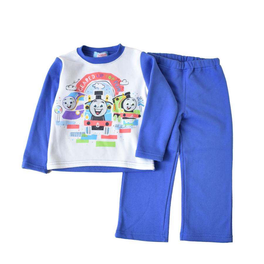 きかんしゃトーマス 長袖パジャマ 裏起毛 光る（蓄光仕様）キッズ 100