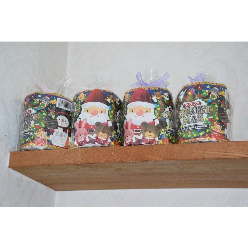 クリスマストイレットペーパーW個包装(ラッピング）4R