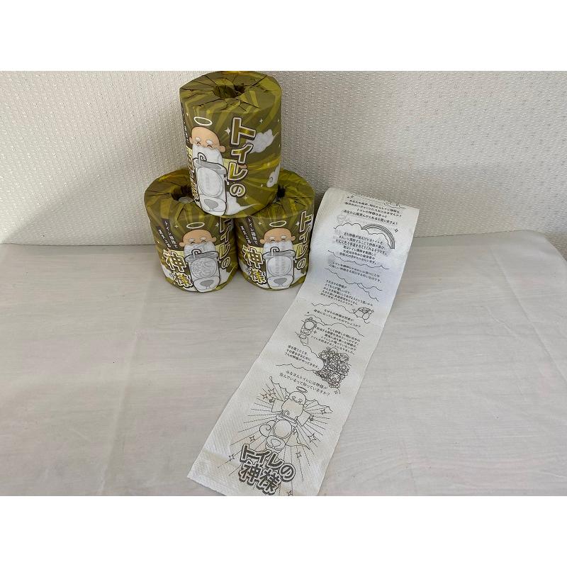 ★トイレの神様柄トイレットペーパーダブル巻／個包装／4ロール★1ロールづつ包装紙で包みラッピングしました(^^♪ディスプレイ・贈答・プレゼントにも最適 |  | 01