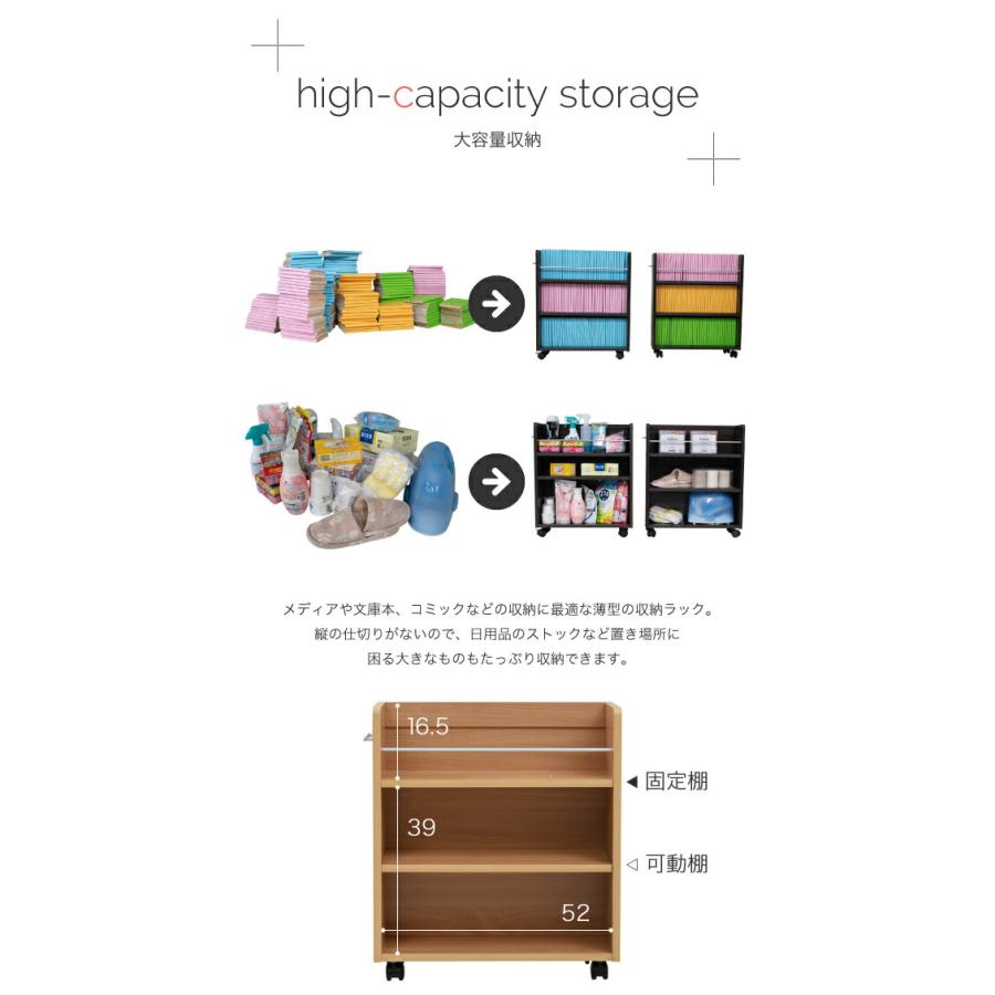 クローゼット 収納 ラック 本棚 2個セット 幅19 奥行58 キャスター付き
