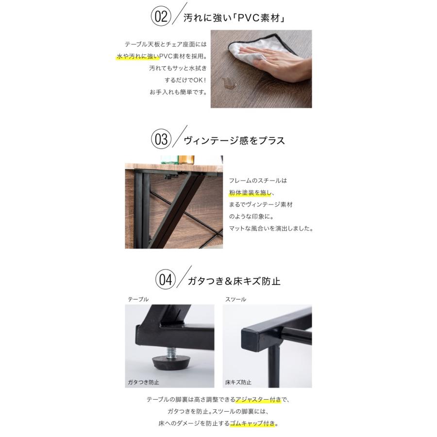 ダークブラウン折りたたみテーブルと椅子2脚セット ダイニングセット 折りたたみ ダイニングテーブル チェア 2点 セット 2