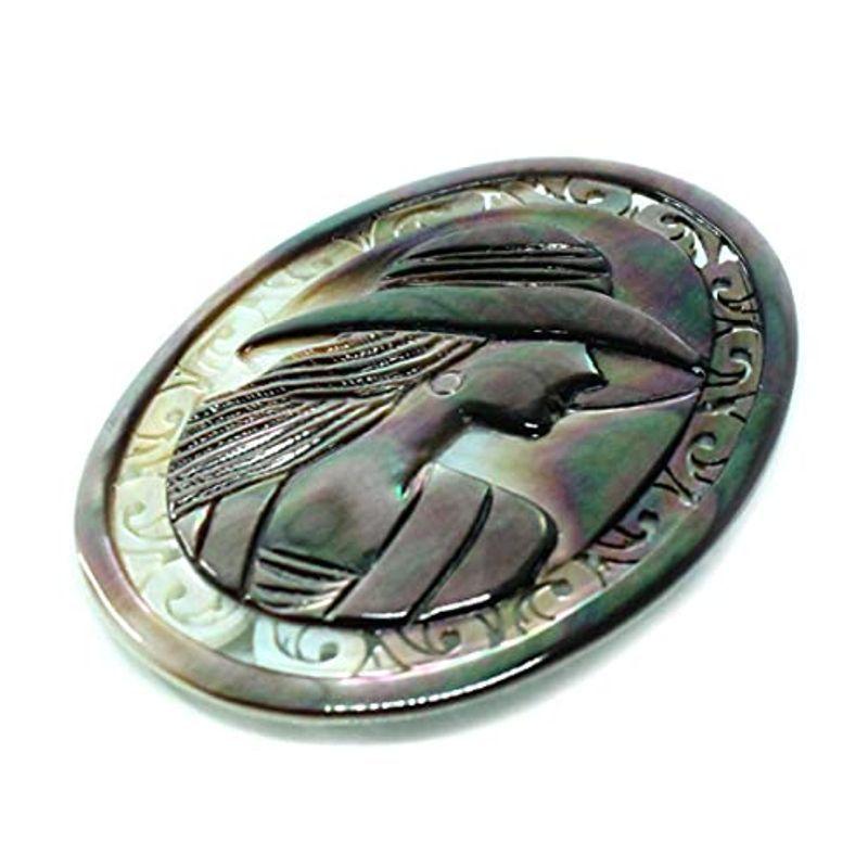 在庫一掃プライス 黒蝶貝 カメオ風 ブローチ 縦72 横57ミリ 日本の熟練した職人による手彫り ハンドメイド ペンダントにもなる２way 早期予約 Moodles Uog Ac Rw