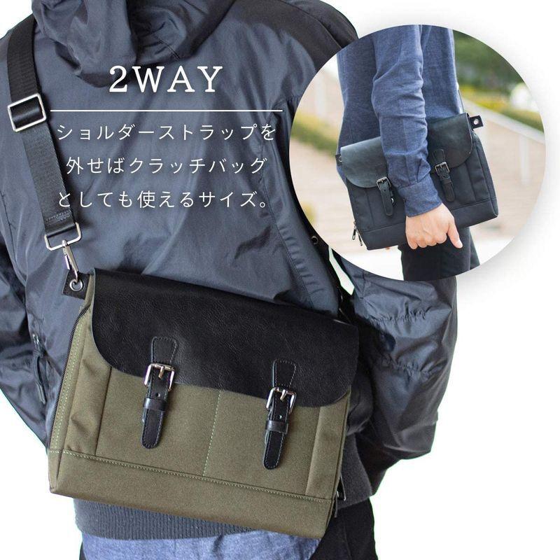 Dom Tea ショルダーバッグ メンズ 斜めがけ メッセンジャーバッグ 本革 イタリアンレザー ナイロン 小さめ 軽量 鞄 グ ネックストラップ Royaldiamondlabradoodles Com