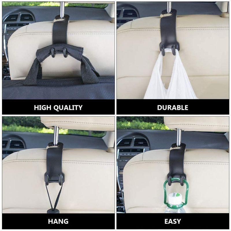 Ledmomo 車用フック シートフック 車用 シートフック 荷物掛け 傘掛け ゴミ袋掛け 耐荷重10kg 2個セット 開店記念セール