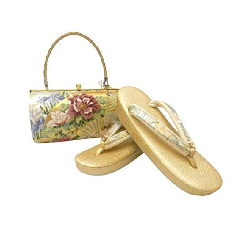 日本製 草履バッグセット 振袖 草履バック 着物 浴衣 成人式 女性 レディース 金色 メンズファッション 銀色 シルバー ゴールド 帯生地 成人式 和装 フリーサイズ シルバー地 もりくまショップ