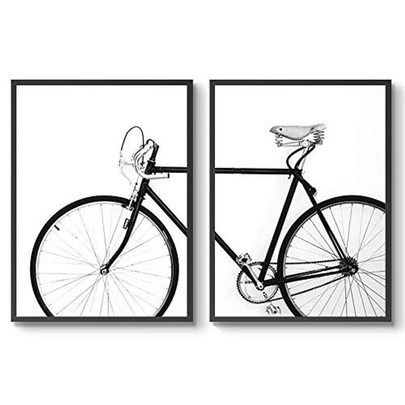 ポスター アートポスター バイク インテリア おしゃれ モノトーン モノクロ 絵画 ロードバイク 2枚セット自転車 A3