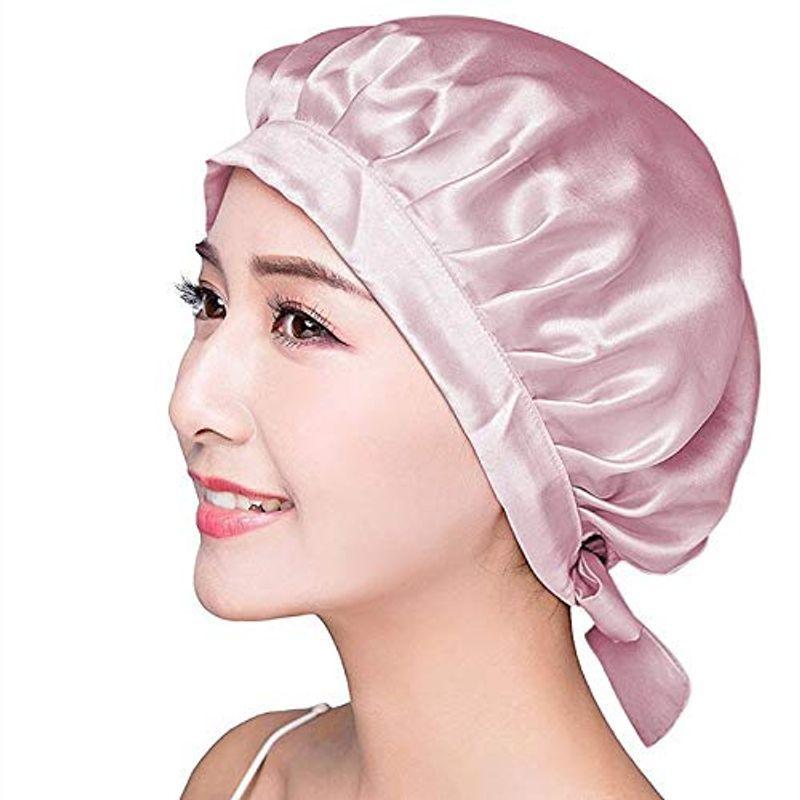 在庫処分 ナイトキャップ シルク 天然シルク100 ピンク 快眠グッズ ロングヘア ヘアキャップ ナイト シルクナイトキャップ ヘアバンド Aurorasuspendedfires Com