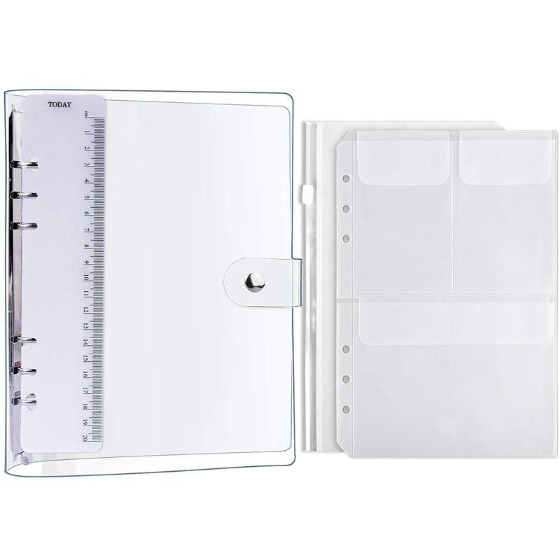 大割引 柔らかい Pvcクリア素材 A5サイズ手帳 Leobro 透明バインダー システム手帳 ボダン付き ノー 定規付き 2枚付き クリアポケット バインダー Www Sustentec Com Br