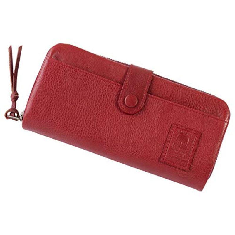 モズ moz 長財布 レディース 本革 大容量 ラウンドファスナー＆フラップ 財布 NO.86052 (レッド)