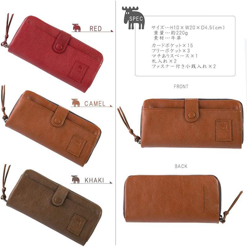 モズ moz 長財布 レディース 本革 大容量 ラウンドファスナー＆フラップ 財布 NO.86052 (レッド) moz 長財布 レディース 本革 大容量 ラウンドファスナー＆フラップ 財布 NO レッド