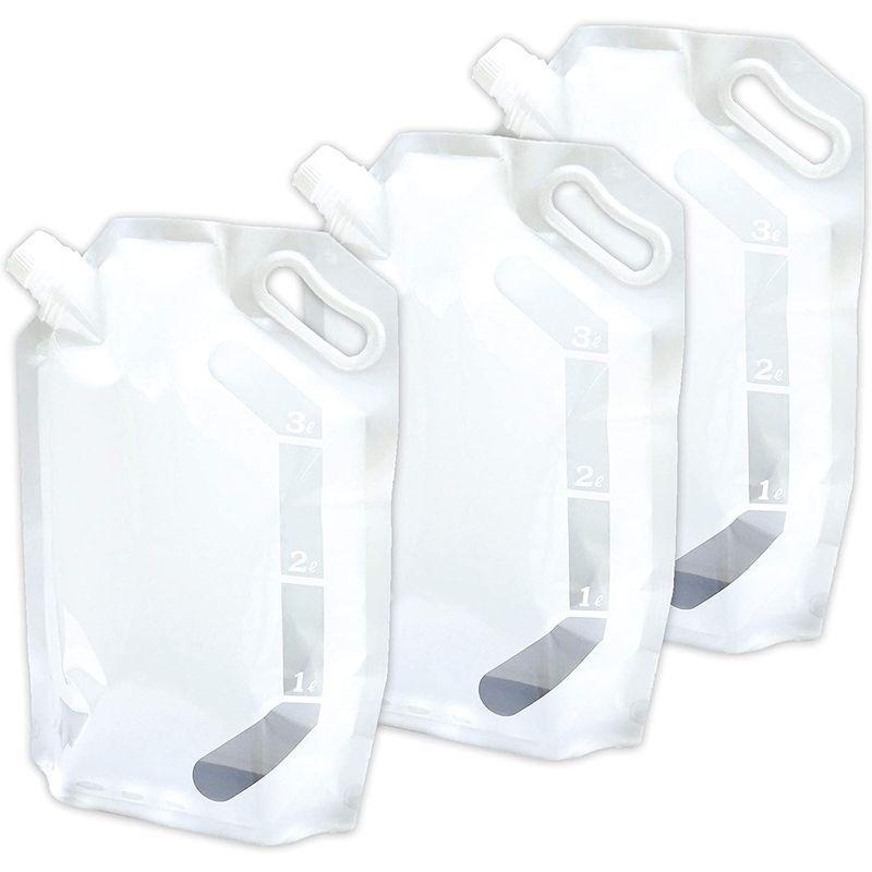 品質保証品質保証エピオス 給水袋 非常用 防災 携帯 折りたたみ ウォーターバッグ 3リットル(女性 シニアに運びやすいサイズ) 3pセット 7336* 避難生活用品