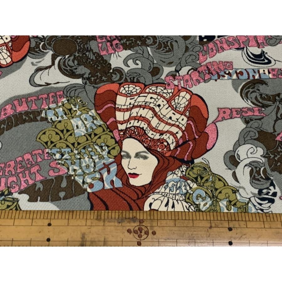 洋柄 プリント ラメ ツイル 生地【50cmあたり250円】 |  | 01