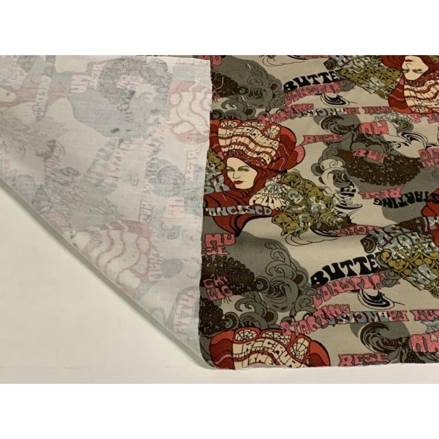 洋柄 プリント ラメ ツイル 生地【50cmあたり250円】 |  | 02