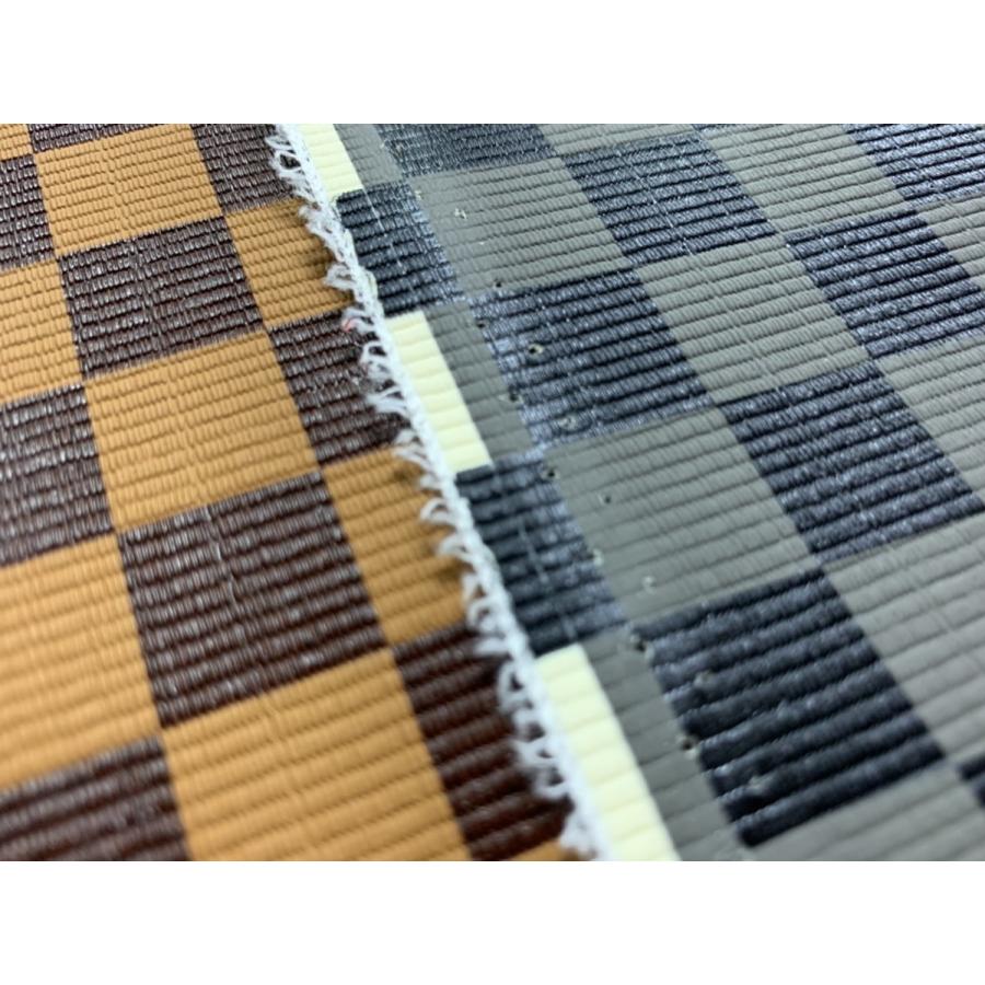 市松柄　タタミ風　ビニール　PVC　生地【50cmあたり450円】チョコ |  | 02