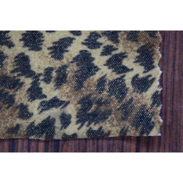 ヒョウ柄  金ラメ スエード 起毛 生地【 50cmあたり300円 】 |  | 02