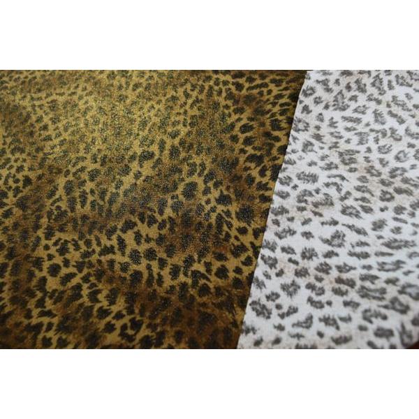 ヒョウ柄  金ラメ スエード 起毛 生地【 50cmあたり300円 】 |  | 04