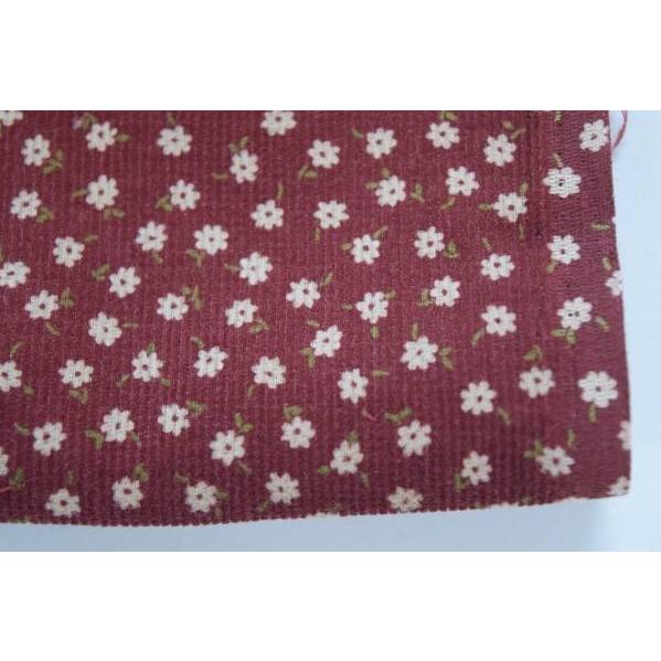 ミジンコール 小花柄 起毛 生地【 50cmあたり250円 】ワイン |  | 02