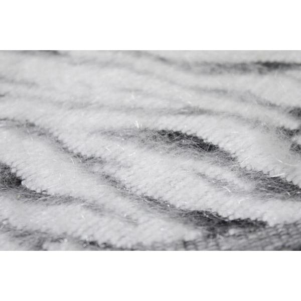 ゼブラ ジャガード　起毛　フカフカ　厚手　生地【50cmあたり500円】白/黒 |  | 02