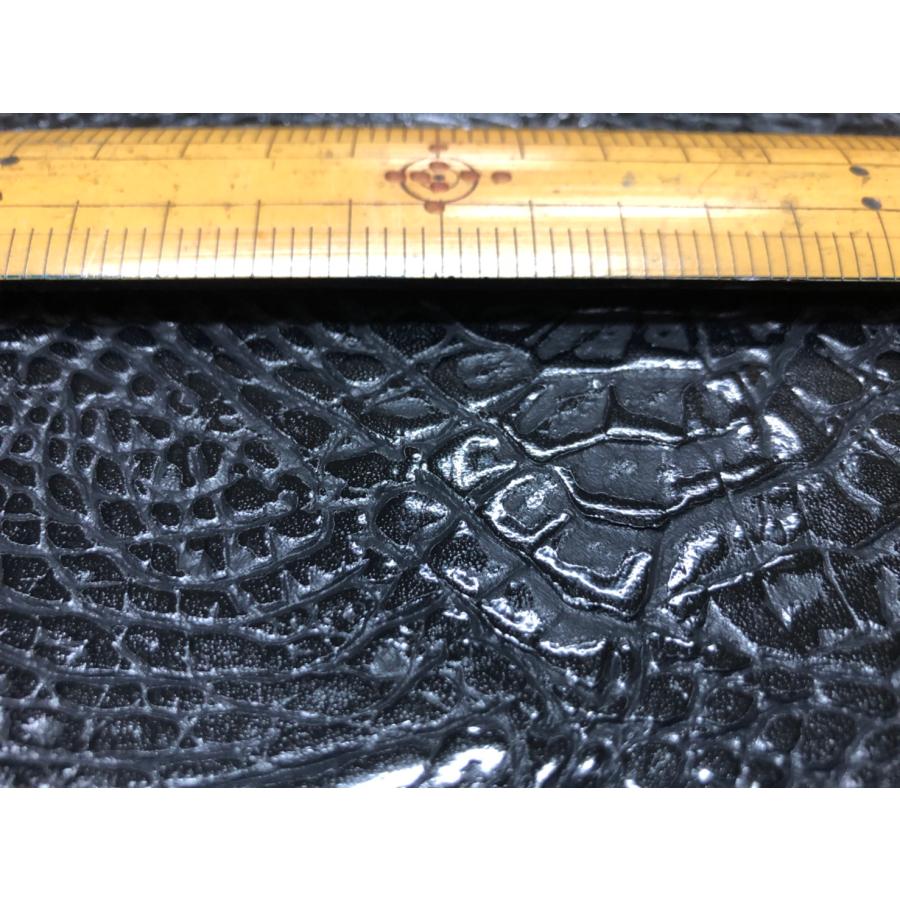 ワニ クロコダイル 型押し PVC ビニール 生地 黒 ハギレ 手芸 DIY【50cmあたり500円】 |  | 01
