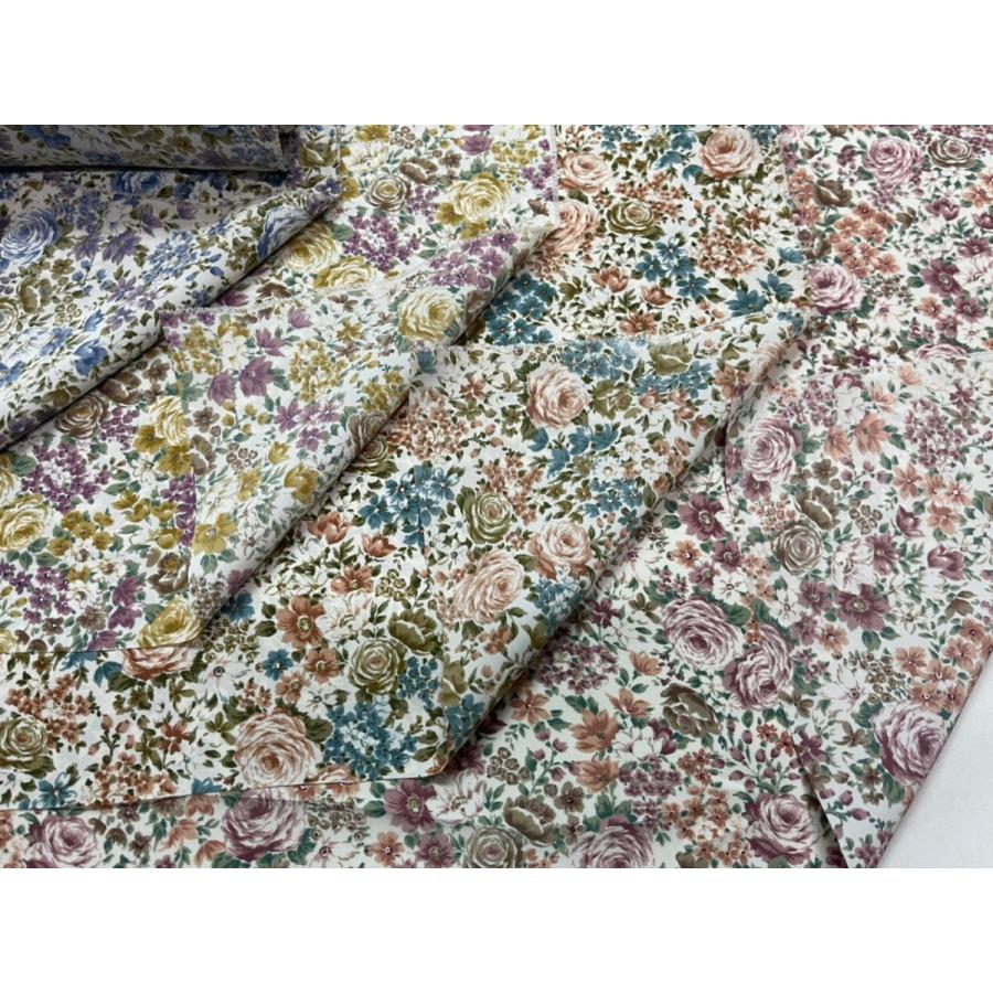 サテン バラ柄 薄手 生地 イエロー【50cmあたり250円】 |  | 01