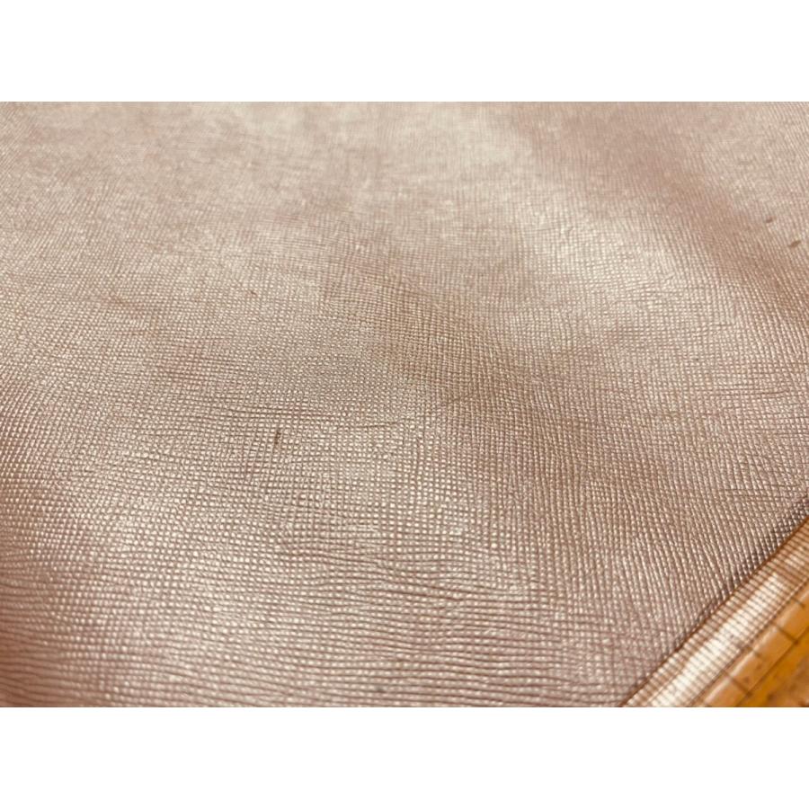 ※写真現物のみ　本革　厚み0.9mm ピンクメタ 生地目 126 | 