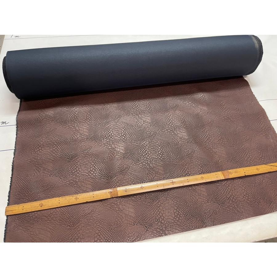 ワニ　クロコダイル　手染め　PVC　ビニール【 50cmあたり500円 】チョコ | 