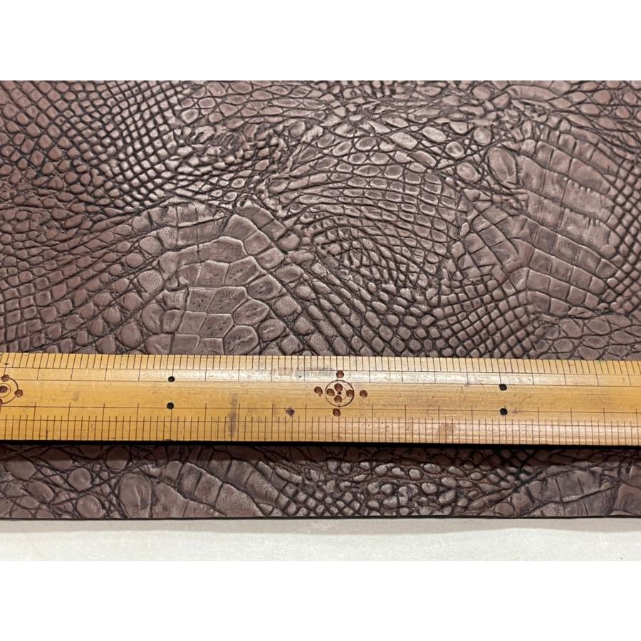 ワニ　クロコダイル　手染め　PVC　ビニール【 50cmあたり500円 】チョコ |  | 01